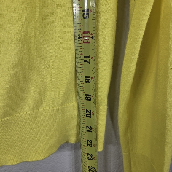 J. Crew Yellow Cardigan Sweater Size S Long Sleeve Button Up Crew Neck Cotton - Picture 14 of 15